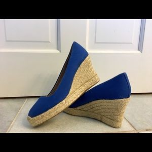 J. Crew Women's Seville Espadrille Wedge SZ 7 Blue